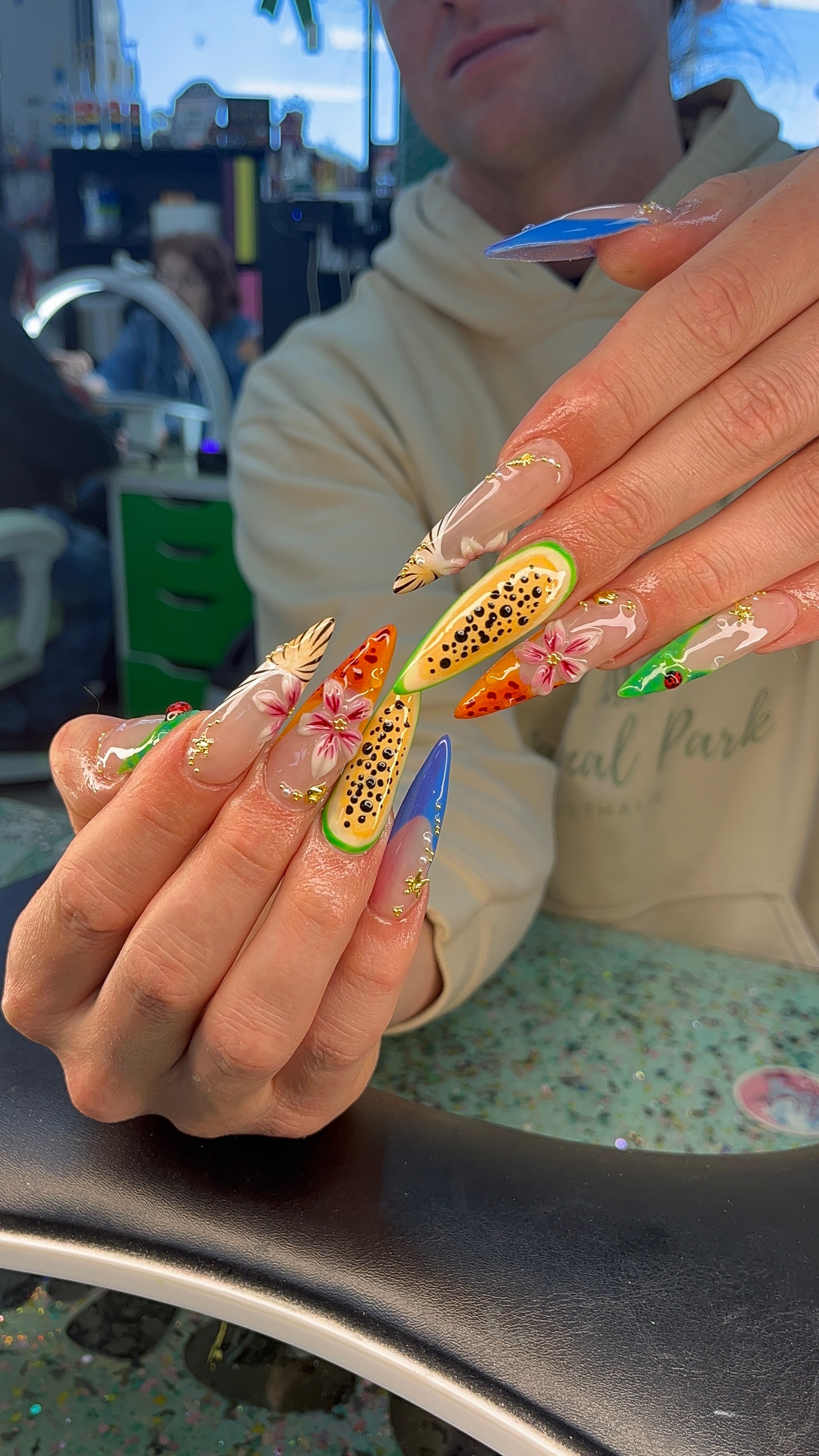 Piper nail art portfolio photo 02 featuring acrylic, Gel-X, manicure, or almond-shape nail work.